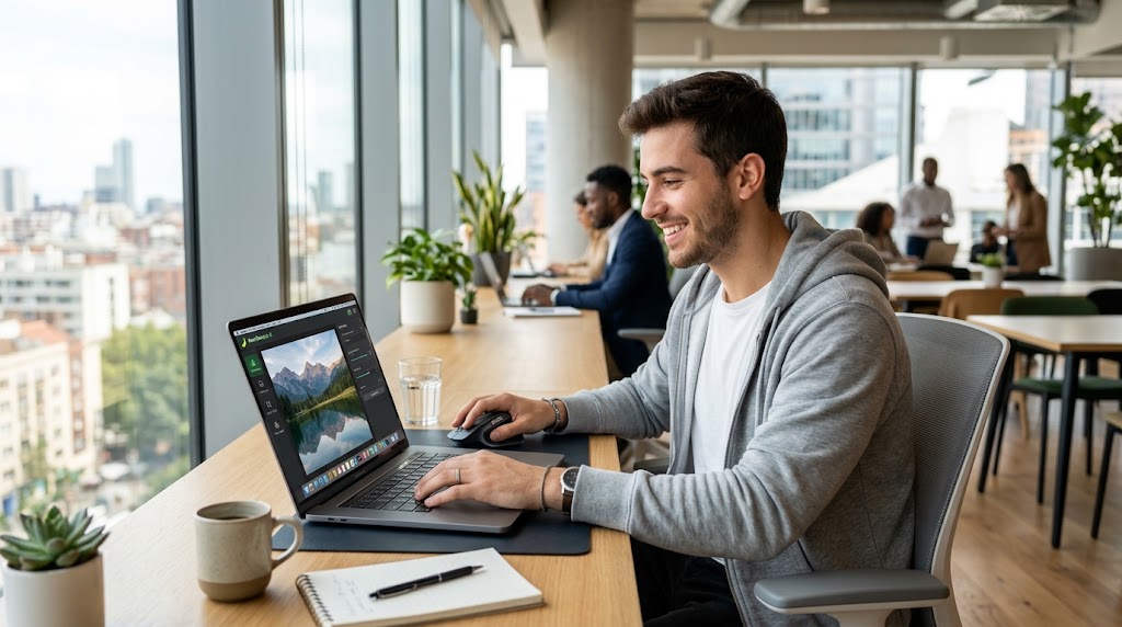 Persona generando una imagen con Nano Banana IA